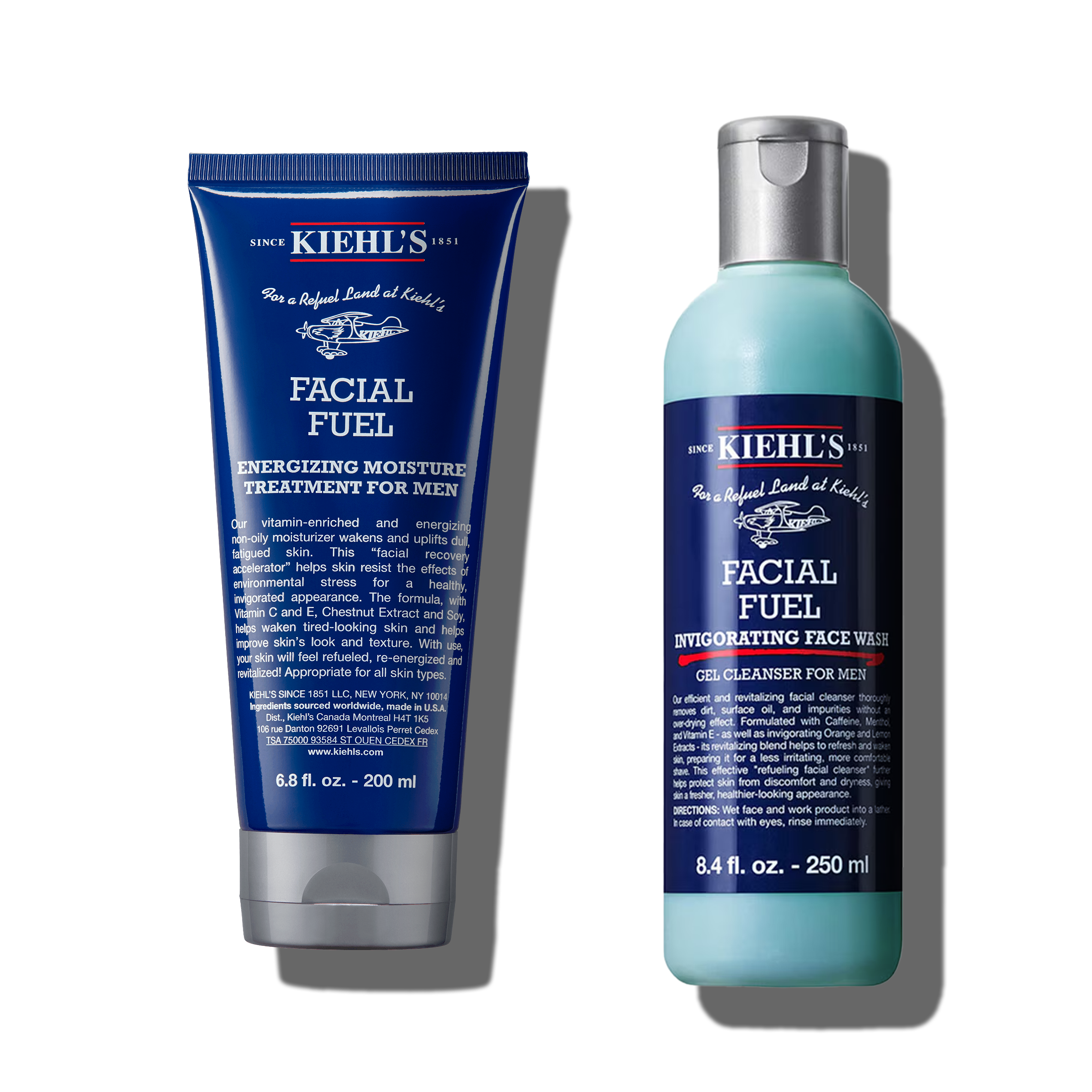 Kiehls Facial Fuel Daily Energizing Moisture Treatment for Men 200ml Facial Fuel Energizing Face Wash 250ml 80$